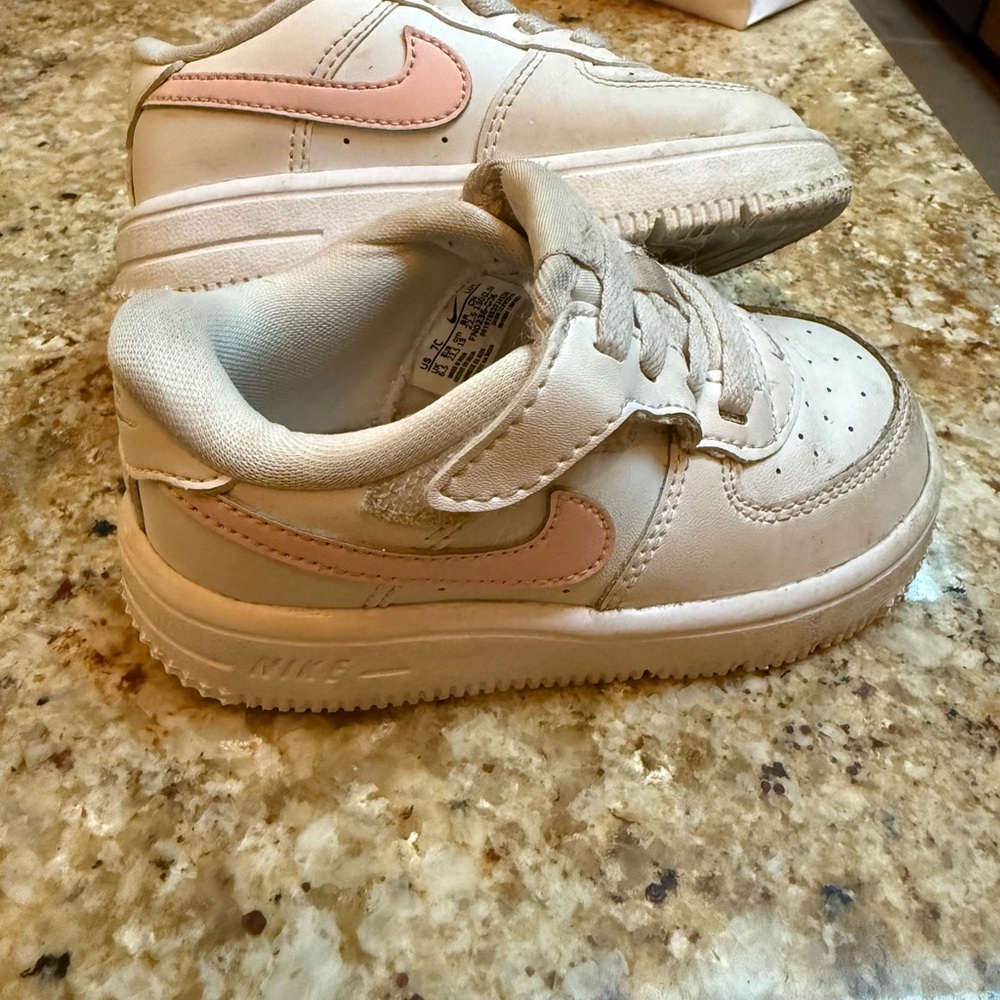 Nike Kids' White and Pink Sneakers